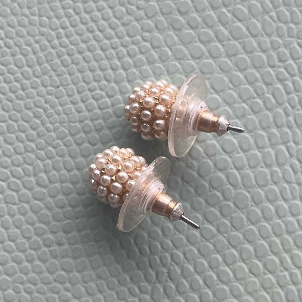 Mini Faux Pearl and Gold Studs